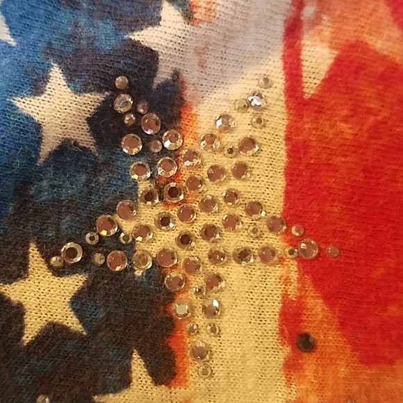 American Flag Rhinestone Tee Shirt - Picture 3 of 4